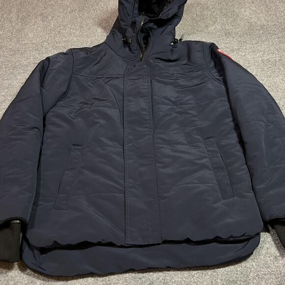 Canada Goose Parka Jacket Mens Medium Blue Hooded Down Insulated Winter 4595K - Picture 4 of 14